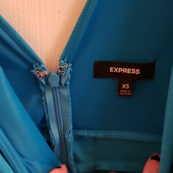 Express Blue X Small Banded Dress - Picture 3 of 5